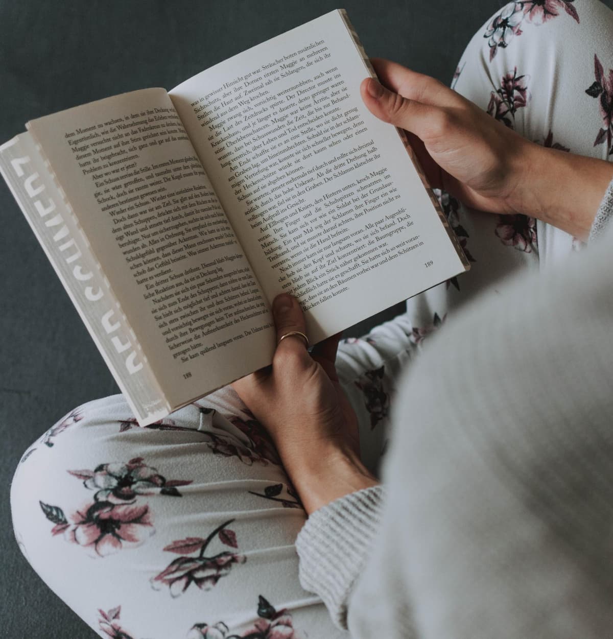 Person reading a book